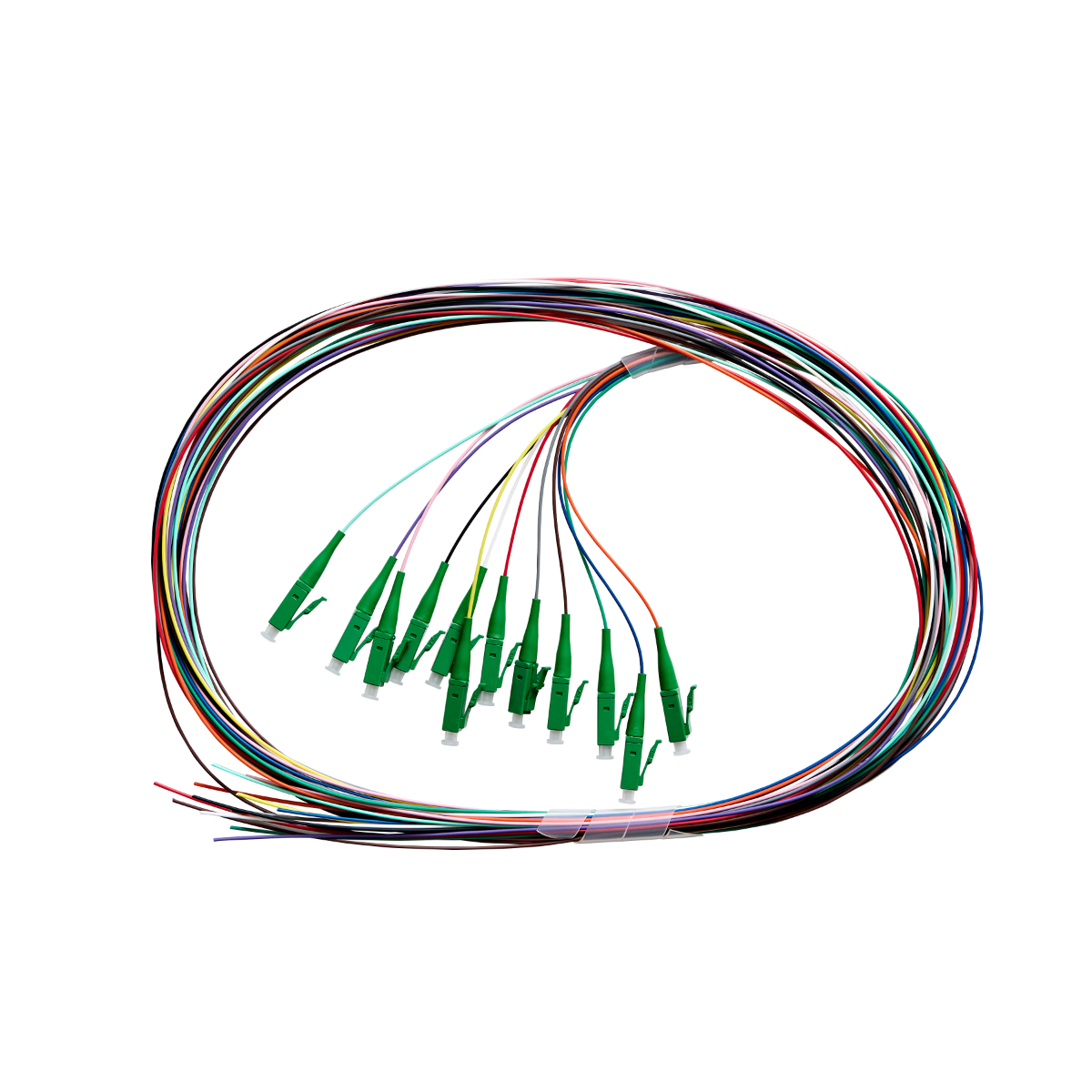 2m Fibre Pigtail LC/APC OS2/OS1 Singlemode | 12 Pack Rainbow