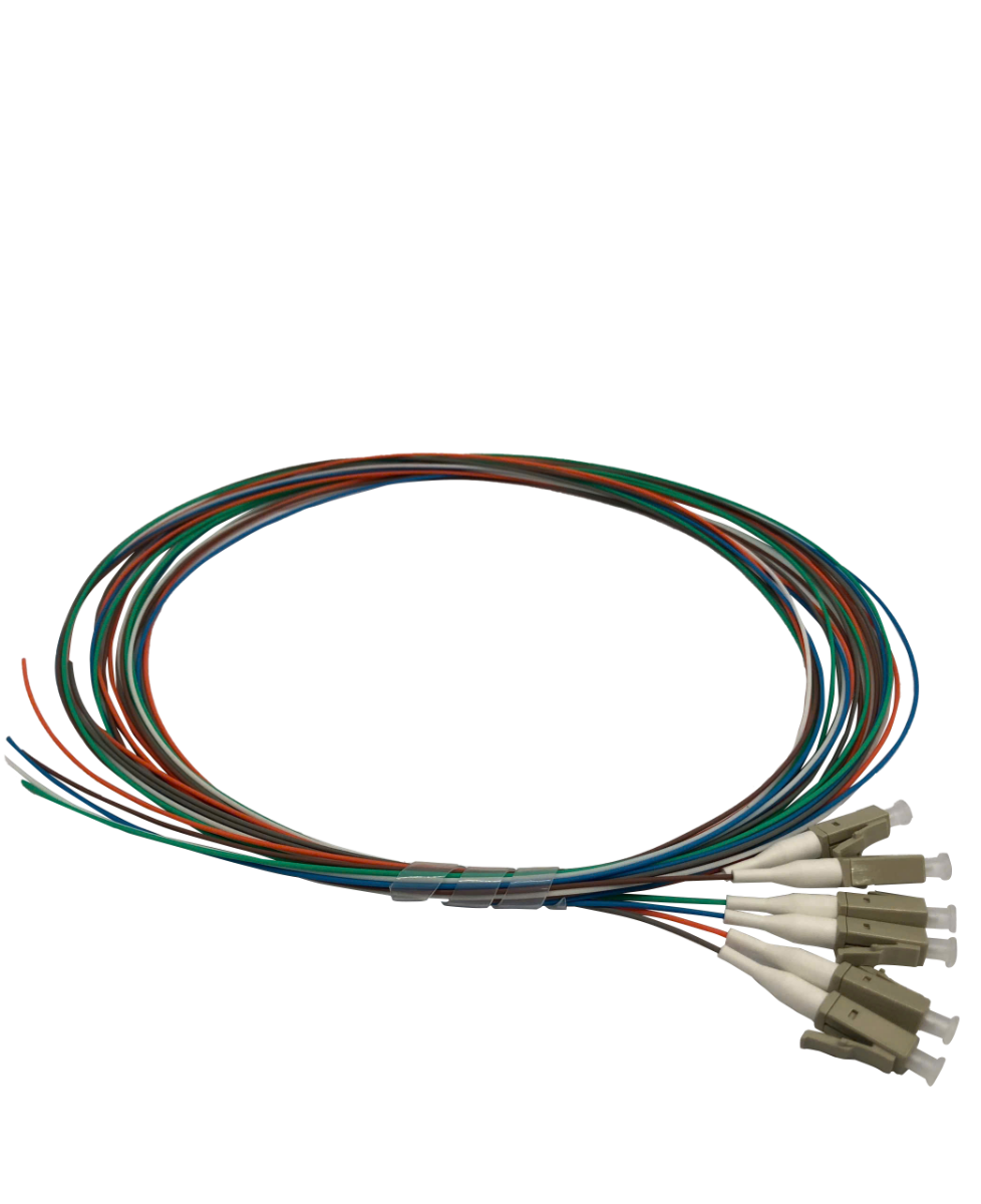 2m Fibre Pigtail LC OS1 / OS2 Singlemode | 12 Pack Rainbow