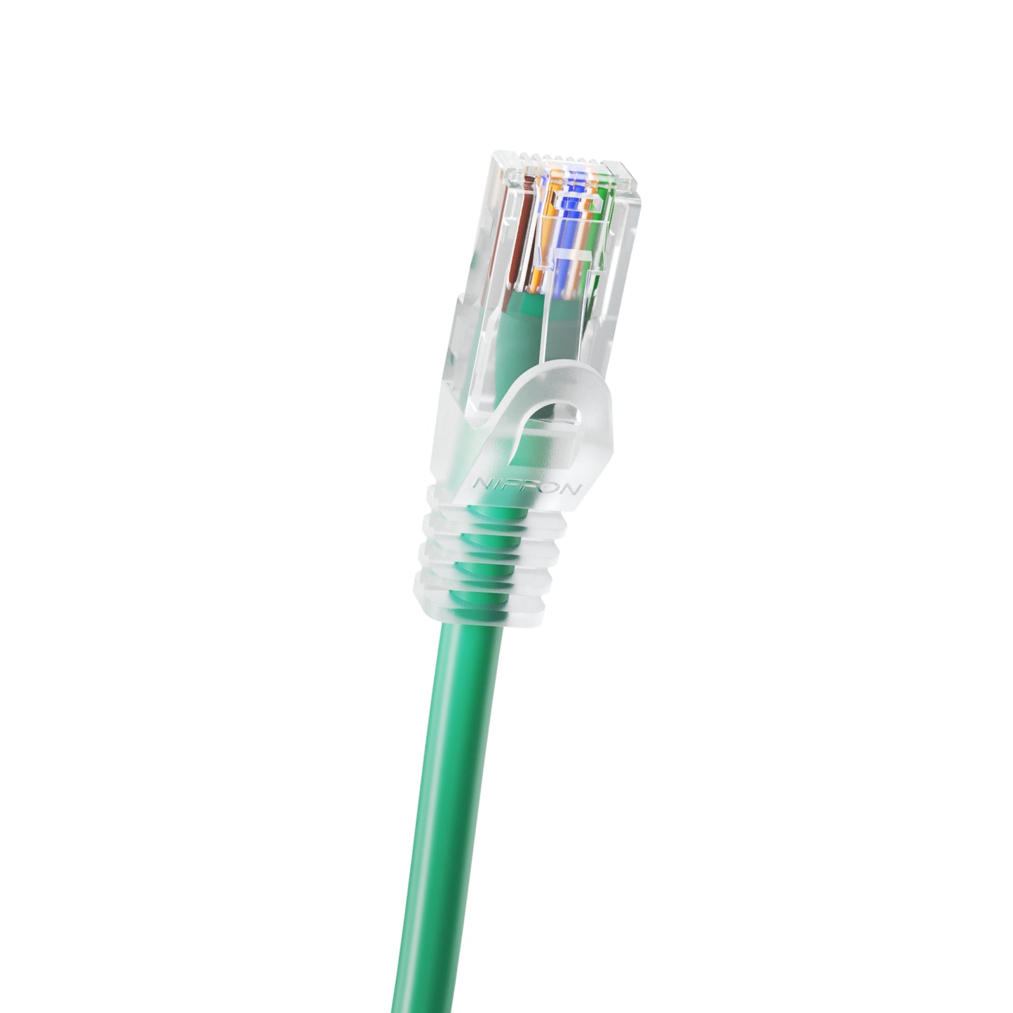 Cat6a Slim Patch Cable, 30AWG, 10G, Pure Bare Copper, Snagless RJ45, Bend Series Ethernet Cable Green