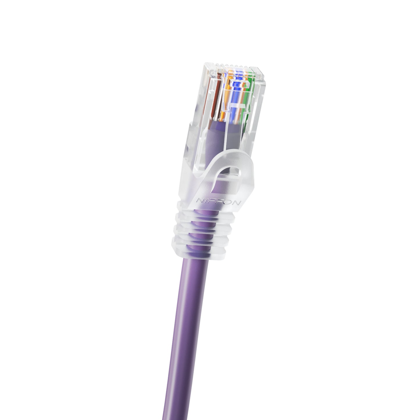 Cat6a Slim Patch Cable, 30AWG, 10G, Pure Bare Copper, Snagless RJ45, Bend Series Ethernet Cable Purple