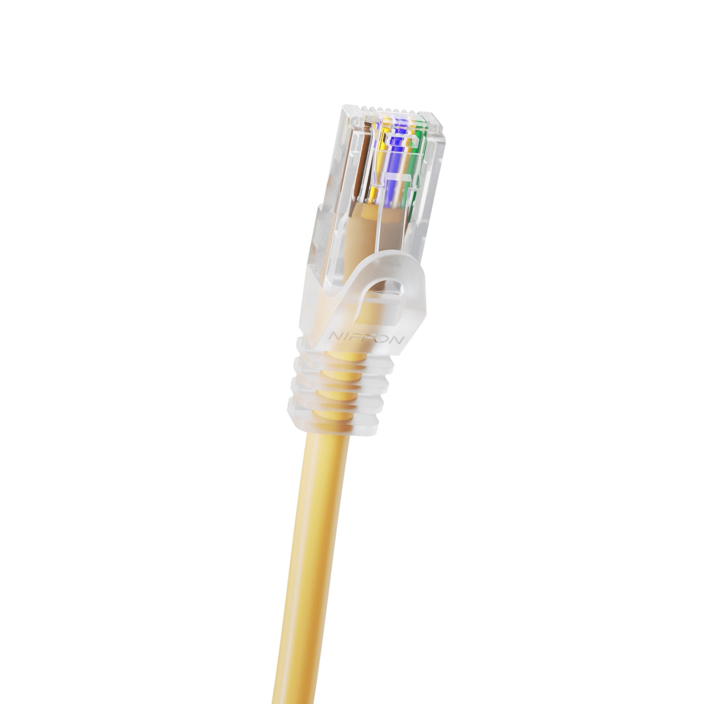 Cat6a Slim Patch Cable, 30AWG, 10G, Pure Bare Copper, Snagless RJ45, Bend Series Ethernet Cable Yellow