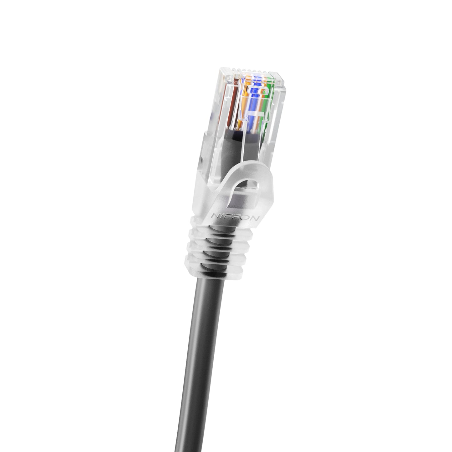 Cat6a Slim Patch Cable, 30AWG, 10G, Pure Bare Copper, Snagless RJ45, Bend Series Ethernet Cable Black