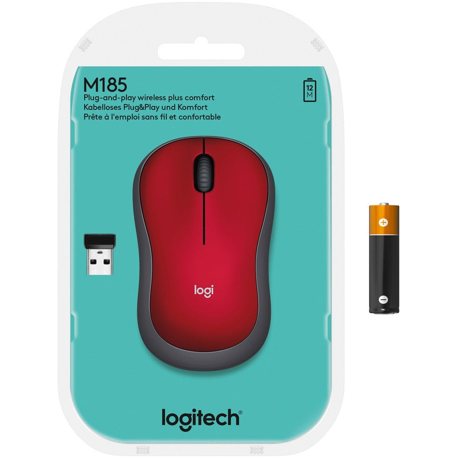 M185 COMFORT WRLS MOUSE RED PLUG N PLAY