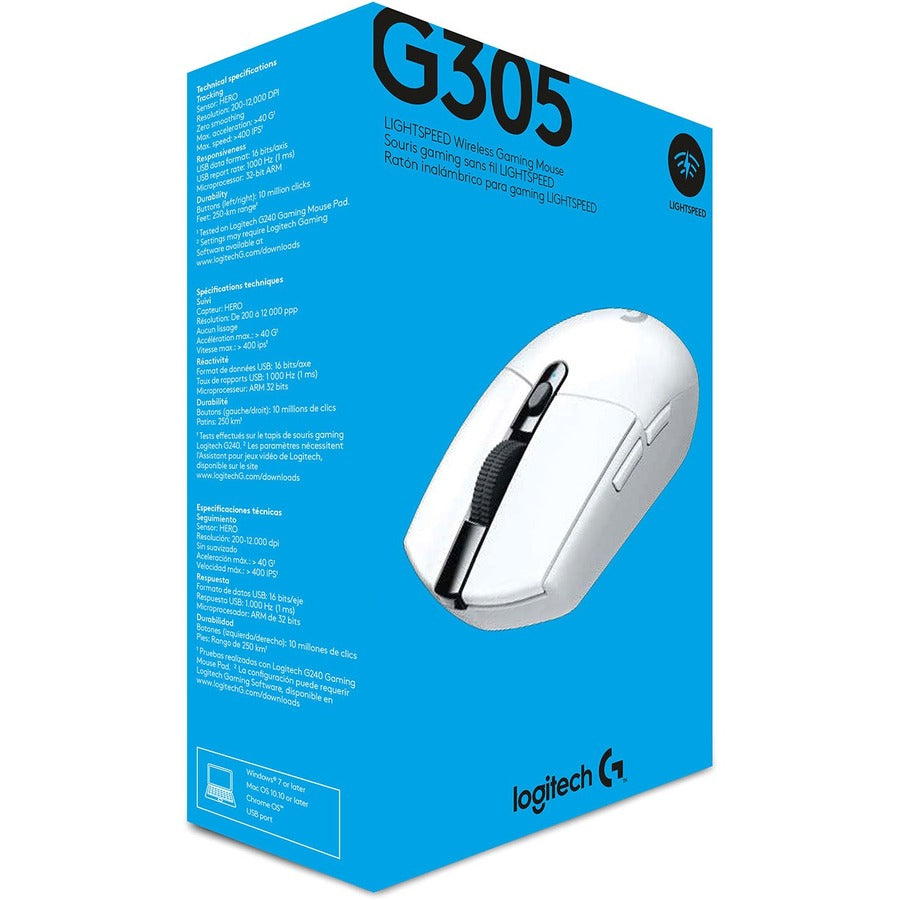 G305 WRLS GAMING MOUSE WHITE NEW LIGHTSPEED PERFORMACE WRLS
