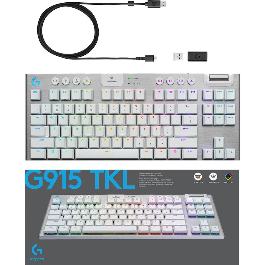 G915 TKL TENKEYLESS LIGHTSPEED WL RGB MECHANICAL GAMING KYB WHT