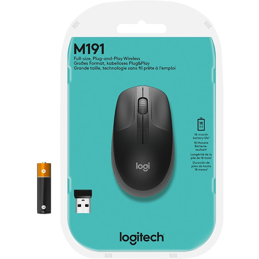 M190 FULL-SIZE WL MOUSE CHARCOAL