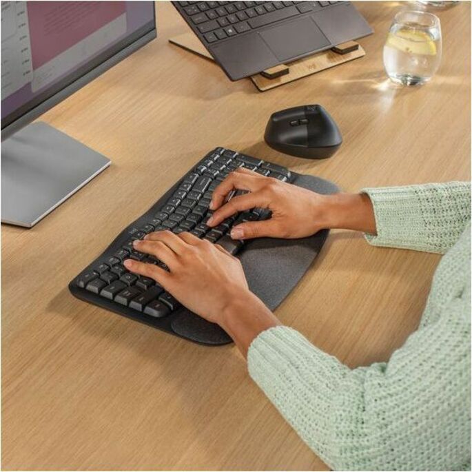 WAVE KEYS FOR BUSINESS GRAPHITE ERGO KEYBOARD - BROWN BOX