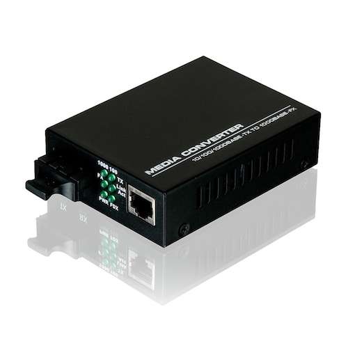 10/100/1000Base-TX to 1000Base-FX Singlemode SC Fibre Media Converter (120Km)