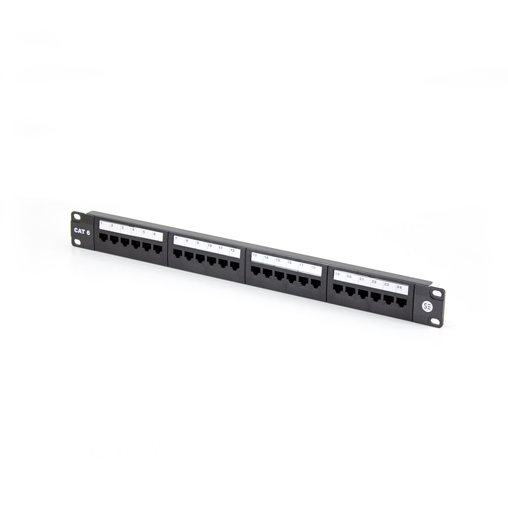 NIFFON 24 Port CAT6 Patch Panel - 1RU, UTP - includes Cable management bar