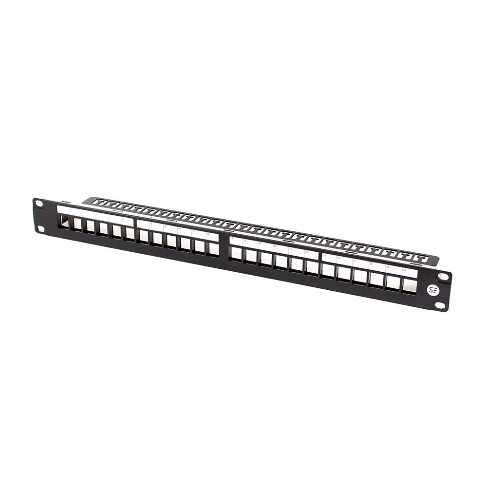 NIFFON 24 Port Unloaded Patch Panel Frame 1RU, UTP Shielded - Includes Cable Management Bar