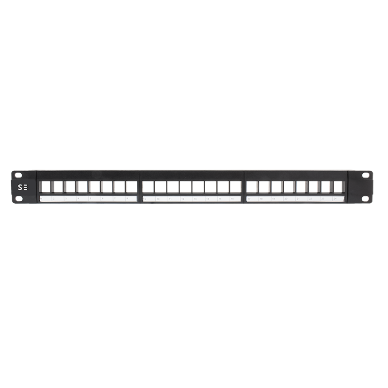 NIFFON 24 Port Unloaded Patch Panel Frame 1RU, UTP - Includes Cable Management Bar