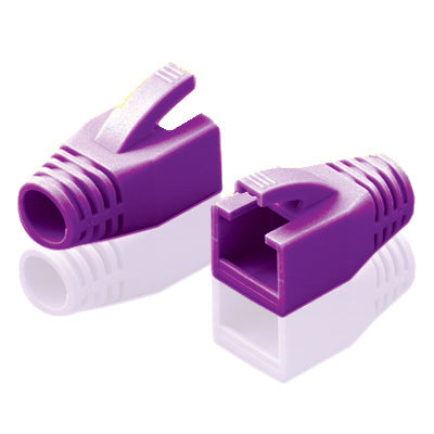 RJ45 Purple Strain Relief Boot for 22AWG~23AWG Wire Plug (8.0mm OD) : Bag of 10