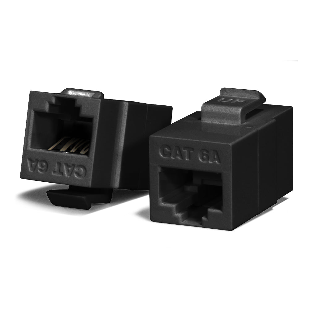 NIFFON Universal Cat6A, UTP, RJ45 Modular Keystone Coupler - BLACK