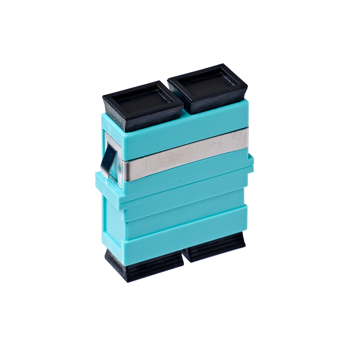 SC OM3 / OM4 Multimode Through Coupler Flangeless Duplex | Aqua