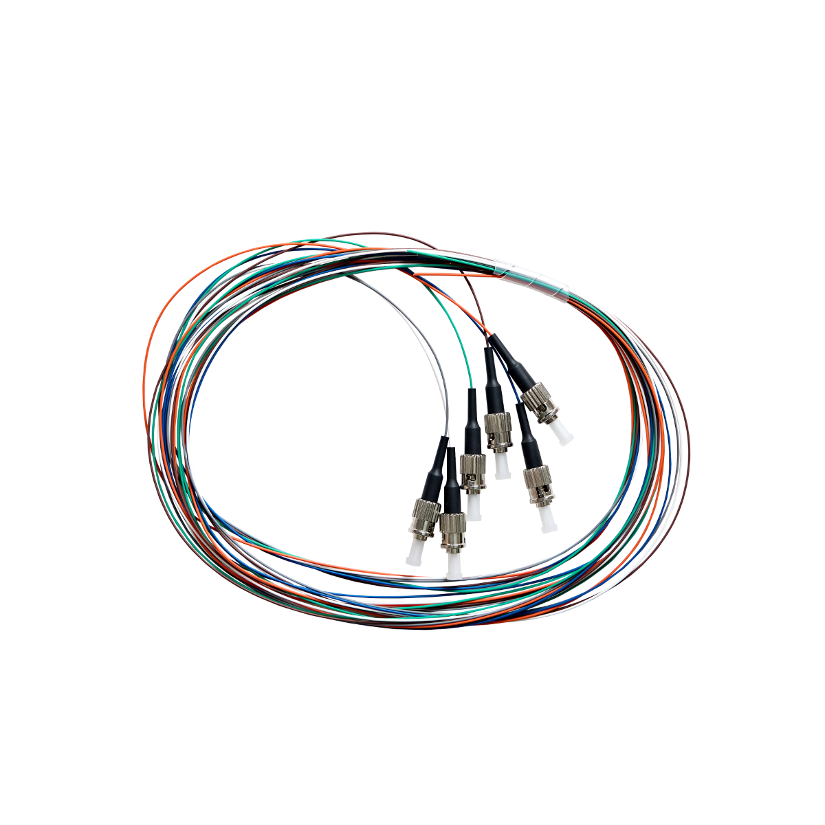Fibre Pigtail ST OS1/ OS2 Singlemode 2m - 6 Pack Rainbow