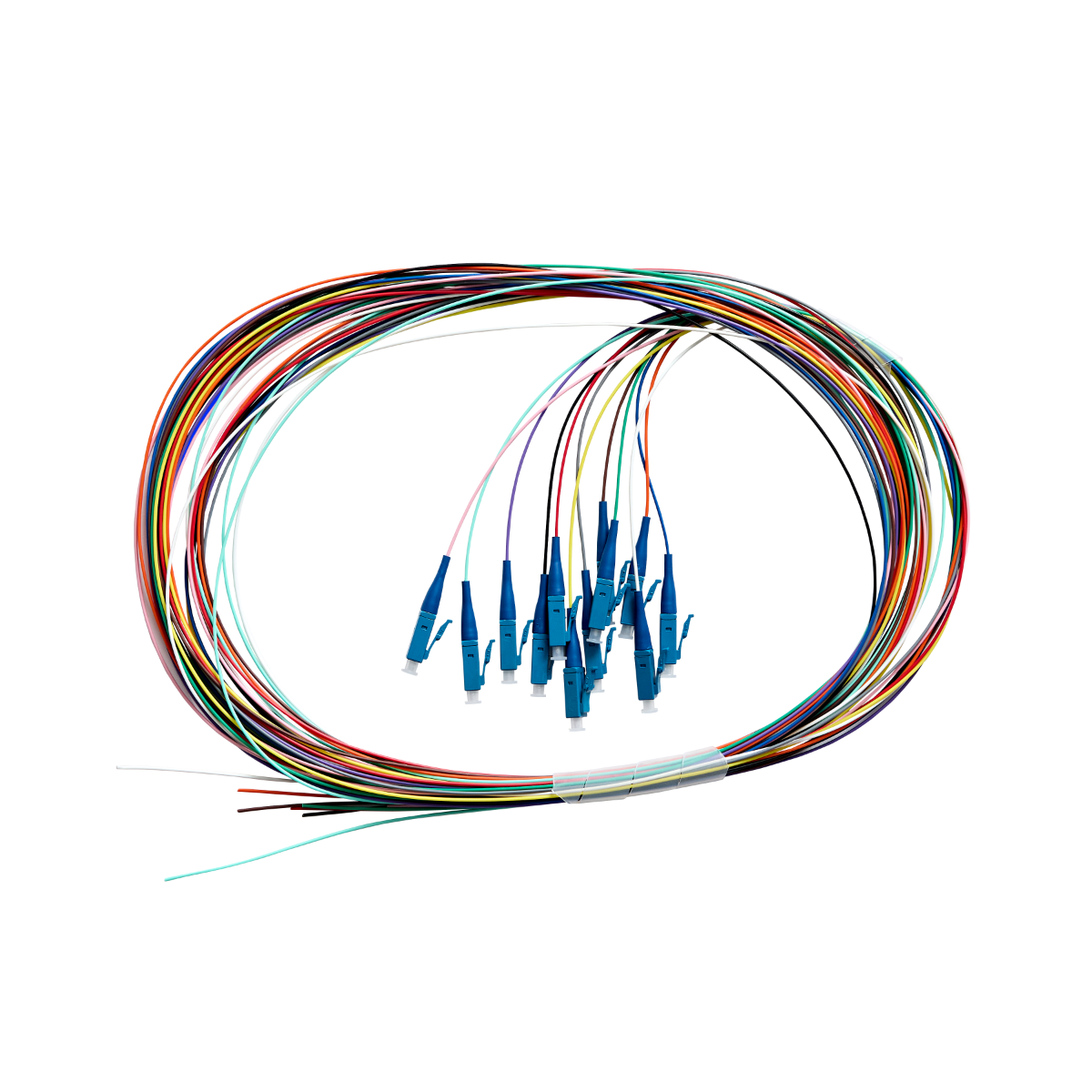2m Fibre Pigtail LC OS1 / OS2 Singlemode | 12 Pack Rainbow