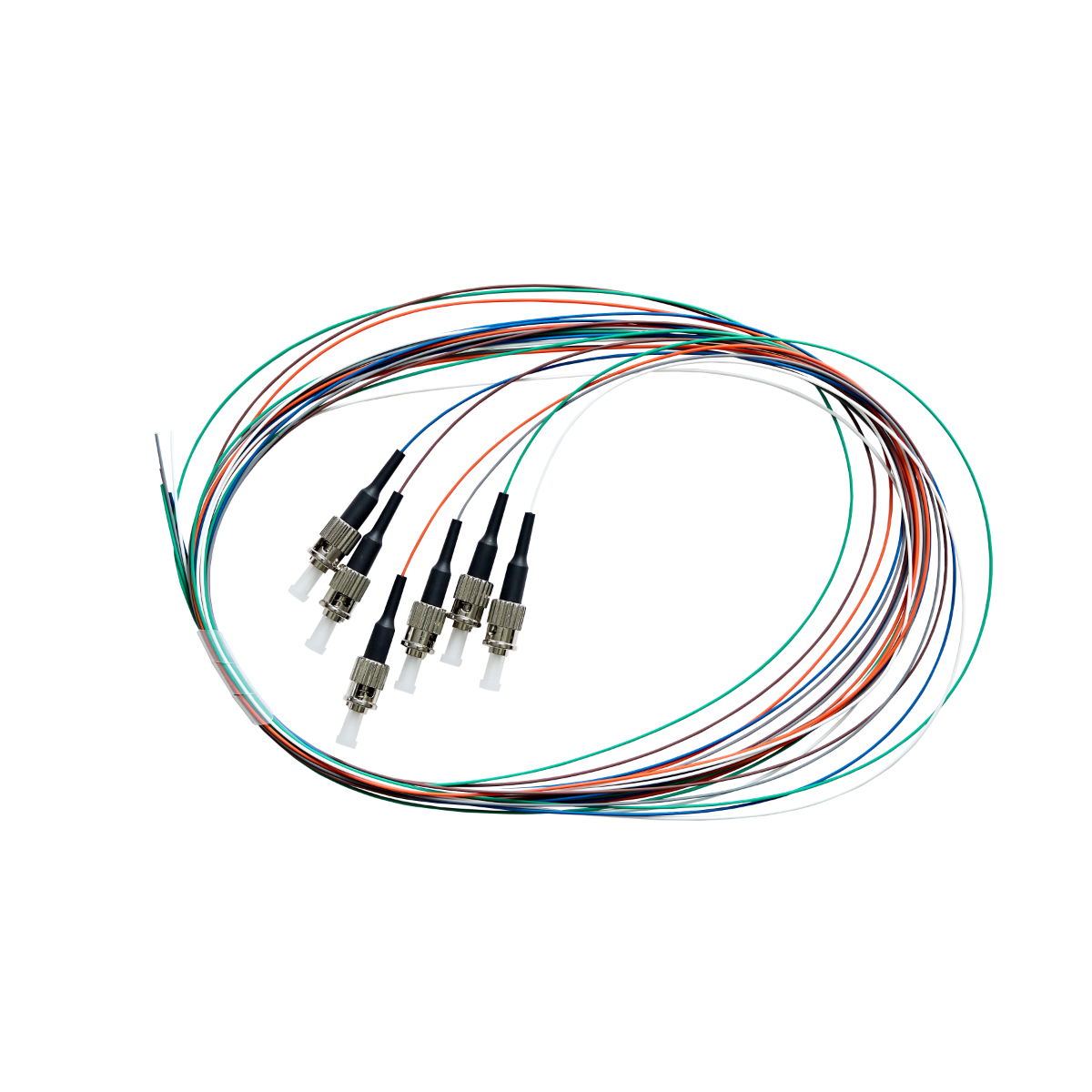 Fibre Pigtail ST OM4 Multimode 2m - 6 Pack Rainbow. Backward Compatible With OM3