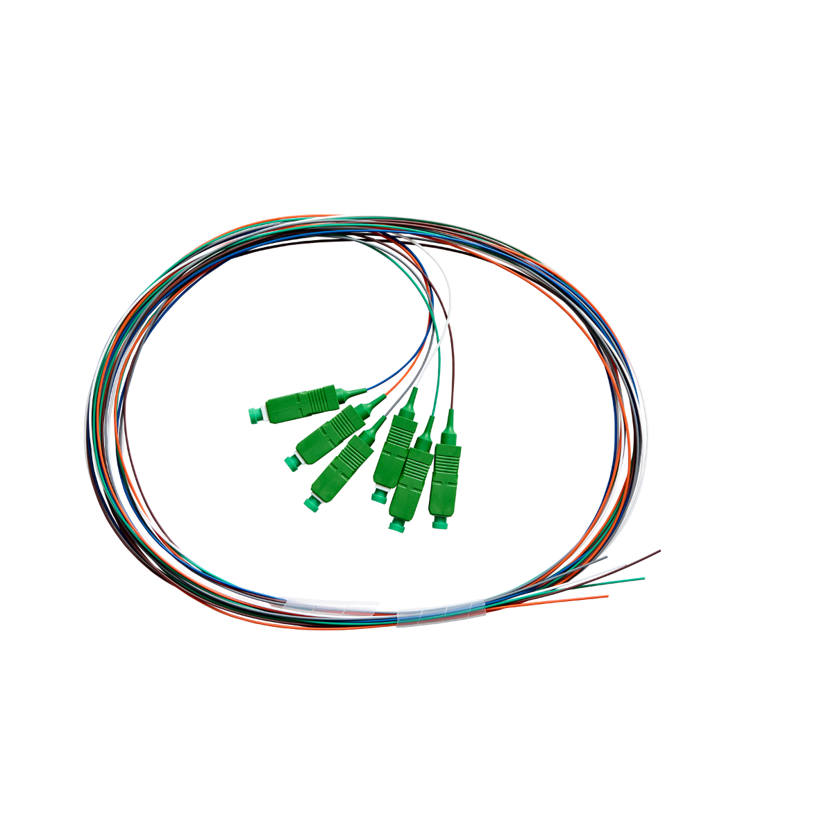 Fibre Pigtail SC/APC OS1 / OS2 Singlemode 2m - 6 Pack Rainbow