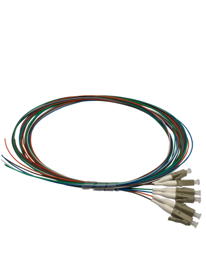 2m Fibre Pigtail LC OS1 / OS2 Singlemode | 12 Pack Rainbow