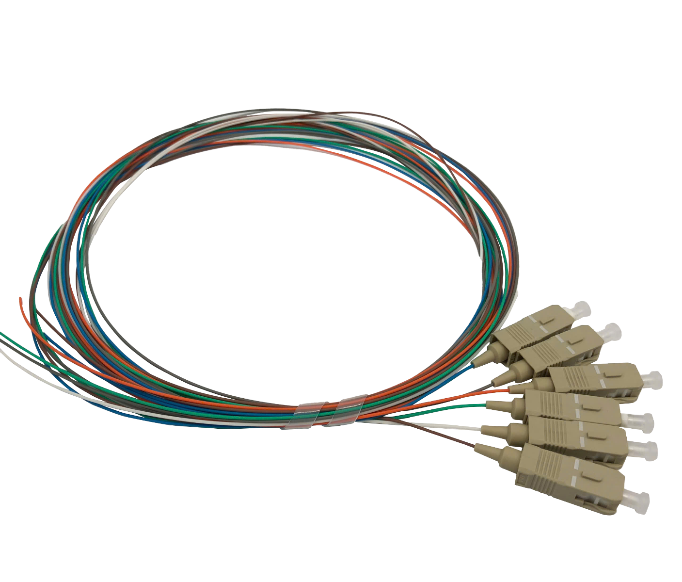 Fibre Pigtail SC OM1 Multimode 2m - 6 Pack Rainbow