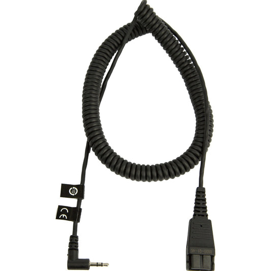 2M COILED CORD W/ 2.5MM PLUG GN QD TO 2.5MM PLUG