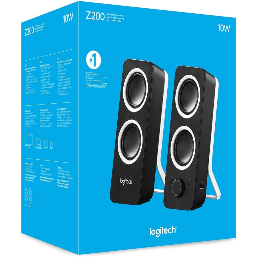 LOGITECH Z200 PC SPEAKERS BLACK