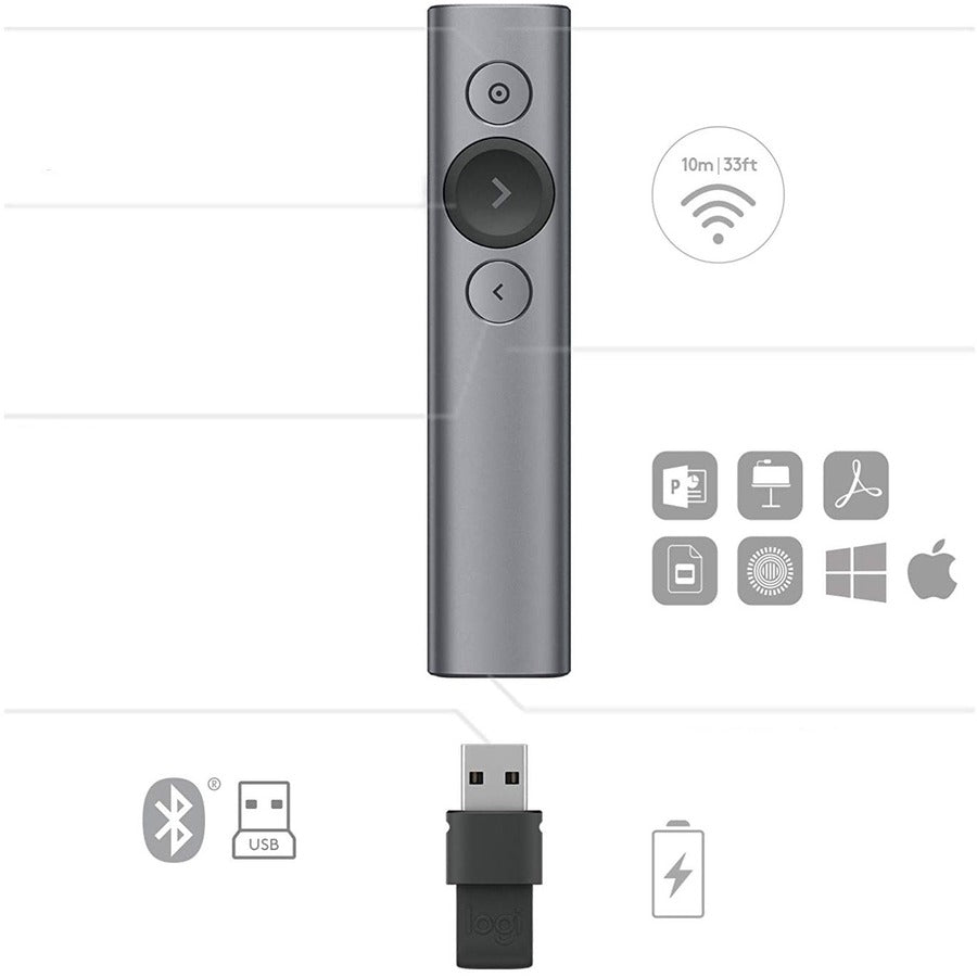 SPOTLIGHT PRESENTATION REMOTE SLATE NAVIGATE SLIDES 100FT AWAY