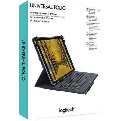 UNIVERSAL FOLIO W/ KEYBOARD FITS MOST 9-10 TABLETS W/KEYBOARD