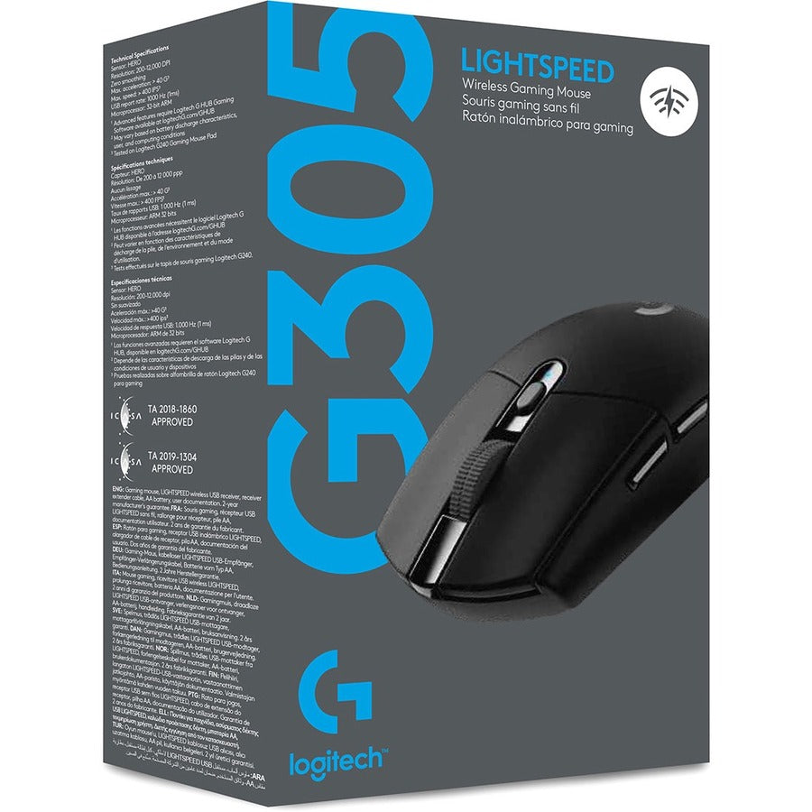 G305 WRLS GAMING MOUSE BLACK NEW LIGHTSPEED PERFORMACE WRLS