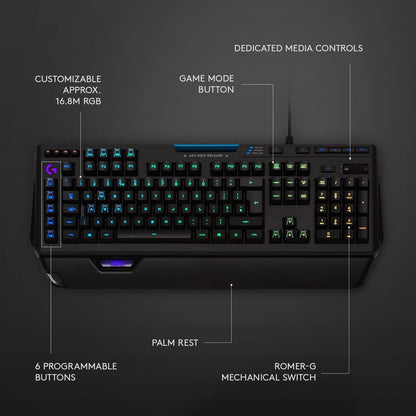 LOGITECH G910 ORION RGB WIRED MECHANICAL KEYBOARD BLACK