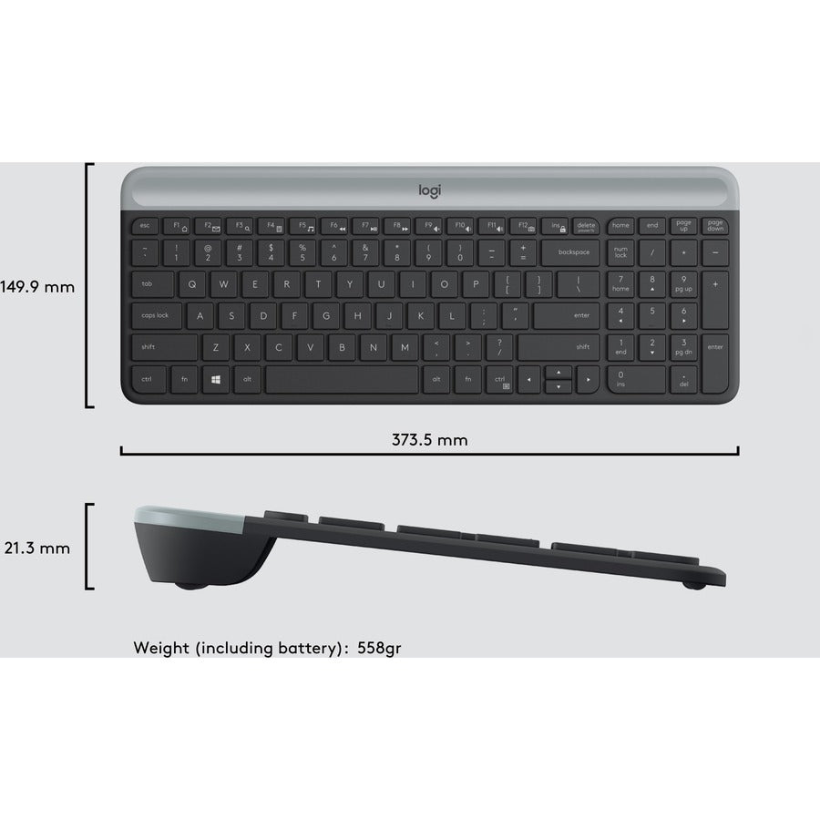 MK470 WRLS SLIM KEYB/MOUSE COMBO GRAPHITE