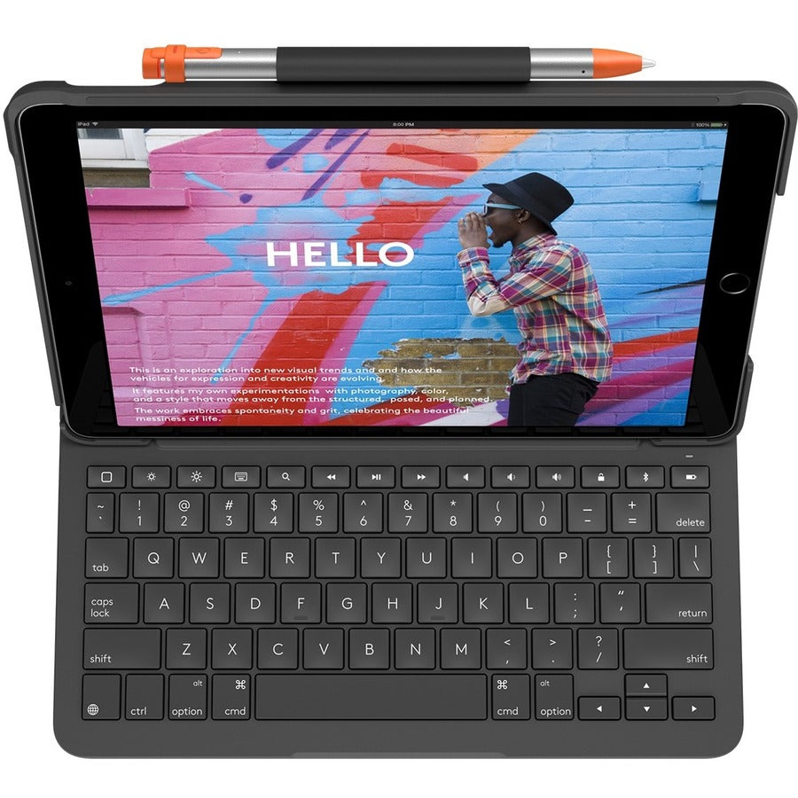 SLIM FOLIO KEYB IPAD 7TH GEN GRAPHITE