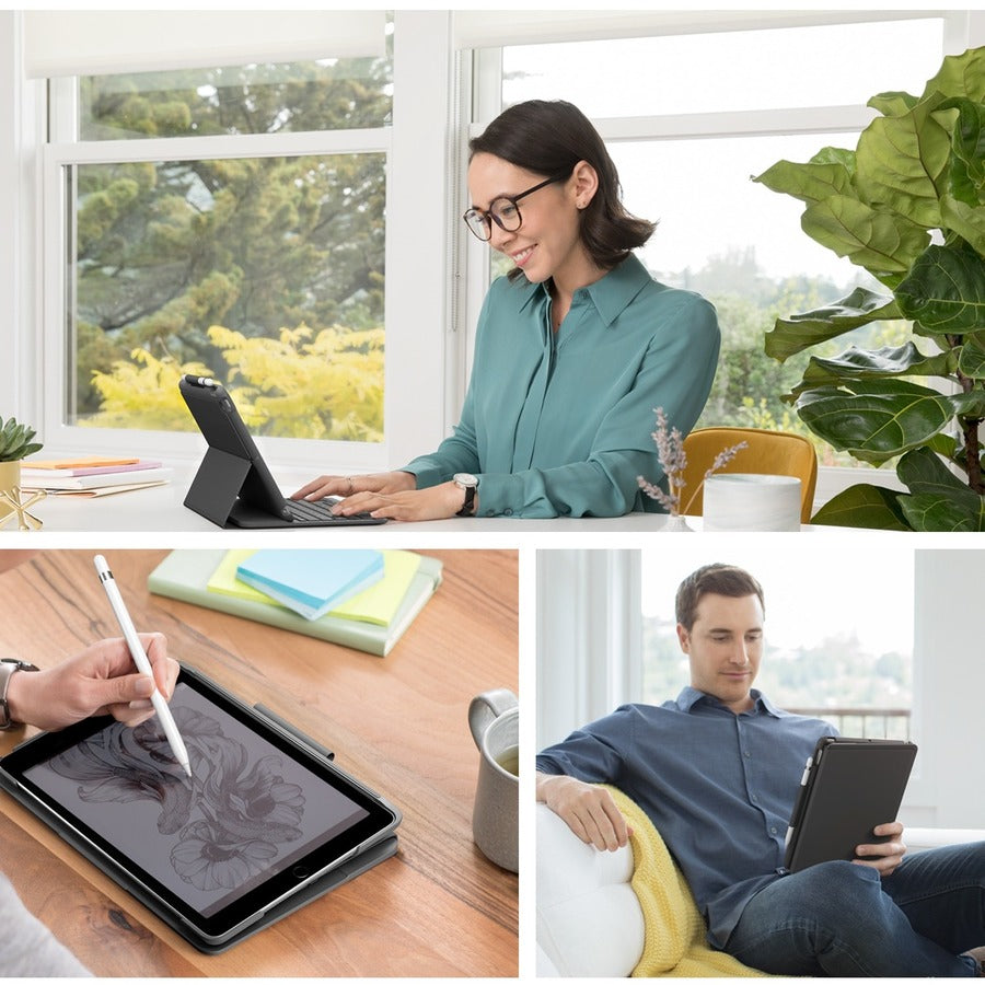 SLIM FOLIO KEYB IPAD 7TH GEN GRAPHITE