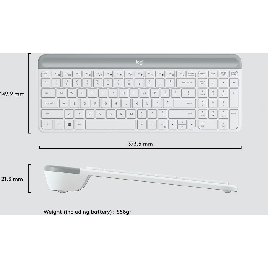 MK470 WRLS SLIM KB COMBO WHITE