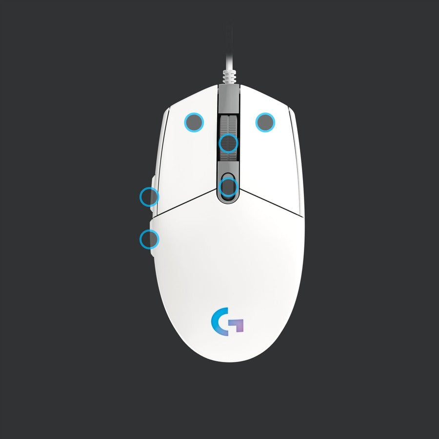 G203 LIGHTSYNC GAME MOUSE WHITE NEW LOGI G WIRED GAMING MOUSE