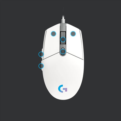 G203 LIGHTSYNC GAME MOUSE WHITE NEW LOGI G WIRED GAMING MOUSE