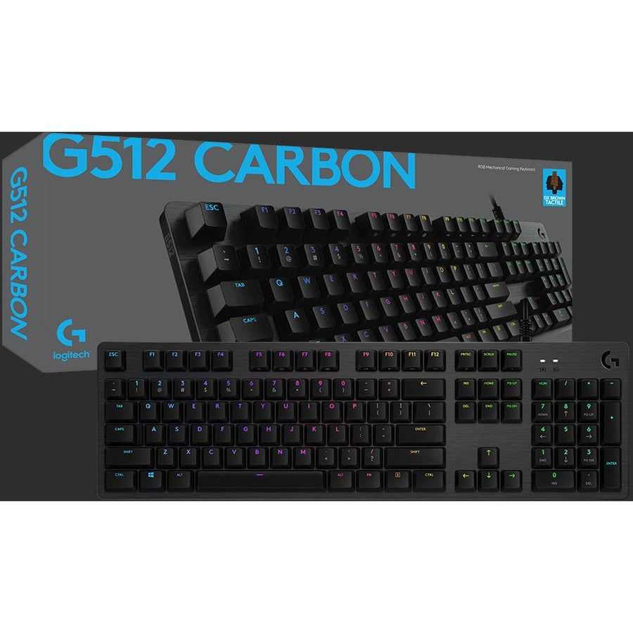 G512 CARBON LIGHTSYNC RGB GAMING KB WITH GX BROWN SWITCHES