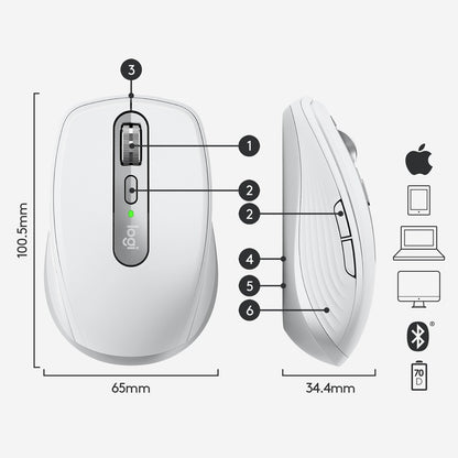 MX ANYWHERE 3 WL MOUSE FOR MAC PALE GREY