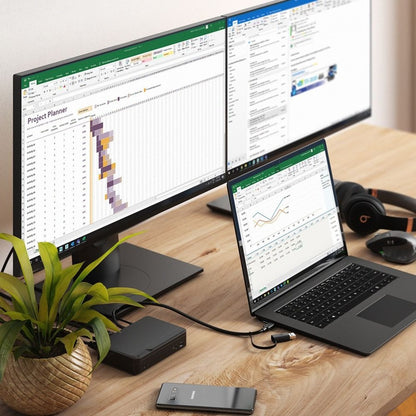 UNIVERSAL TWIN HD DOCKING STATION USB-C & USB-A COMPATIBLE