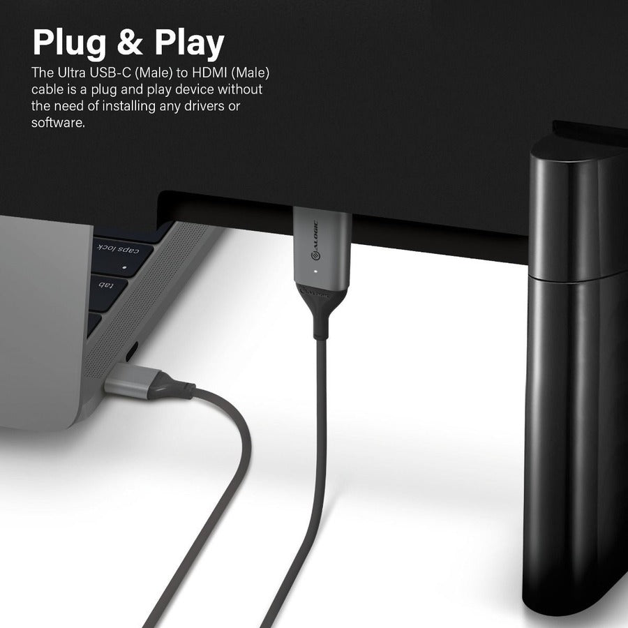 1M ULTRA USB-C MALE TO HDMI MALE CABLE 4K 60HZ WITH LED WHITE