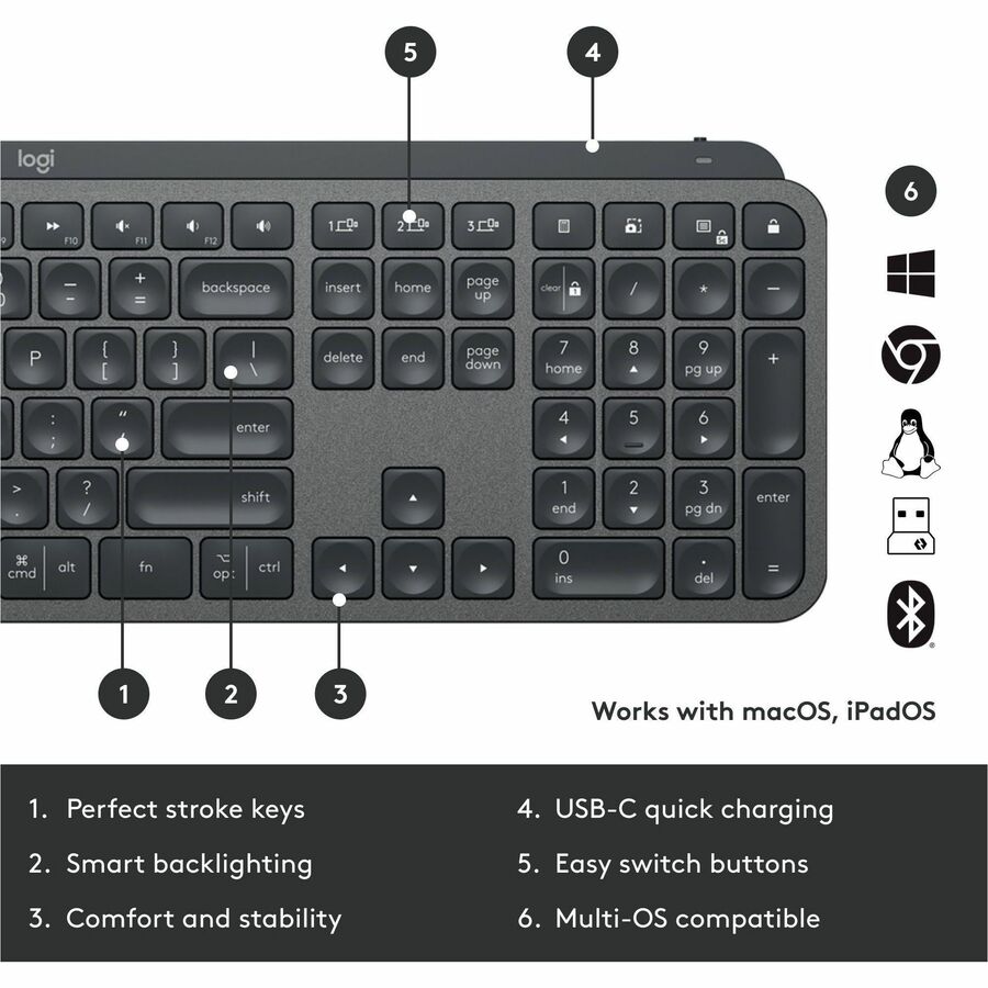 MX KEYS FOR BUSINESS GRAPHITE LOGI BOLT