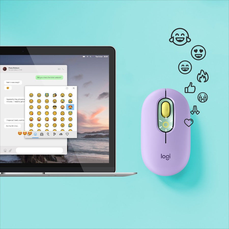 POP MOUSE WITH EMOJI BLAST DAYDREAM MINT
