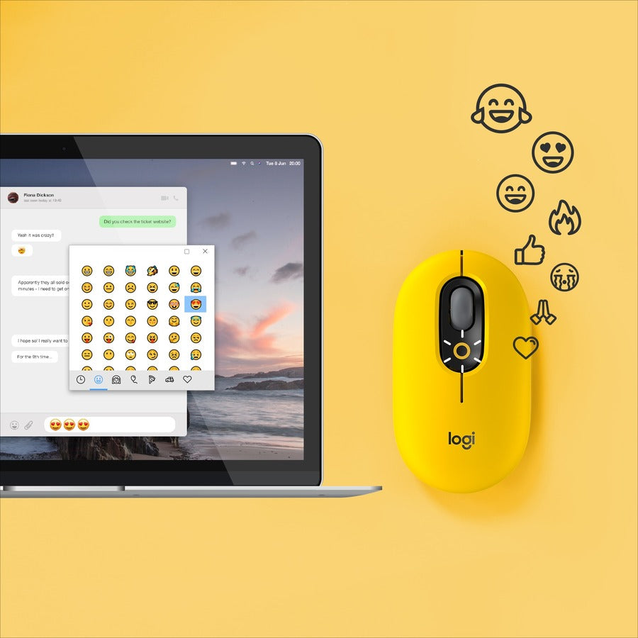 POP MOUSE WITH EMOJI BLAST BLAST YELLOW