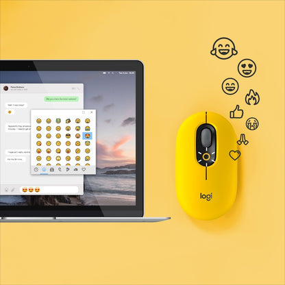 POP MOUSE WITH EMOJI BLAST BLAST YELLOW