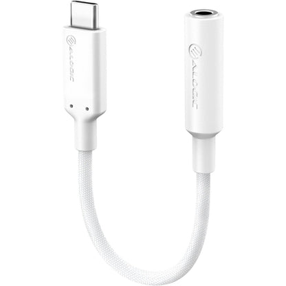 ALOGIC ELEMENTS PRO 10CM USB-C TO 3.5MM AUDIO ADAPTER WHITE