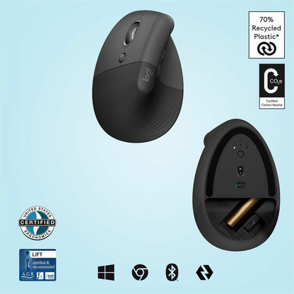LIFT LEFT VERTICAL ERGO MOUSE GRAPHITE