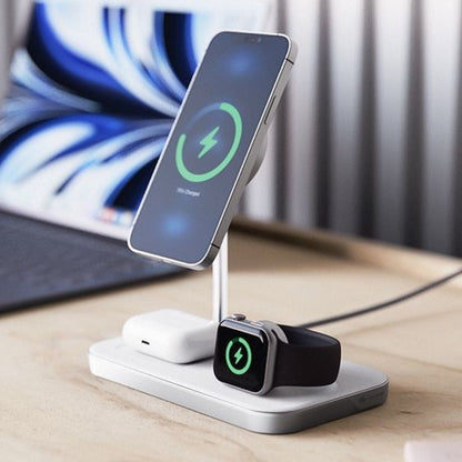 ALOGIC MAGSPEED 3-IN-1 WRLS 15W CHARGING STATION - WHITE