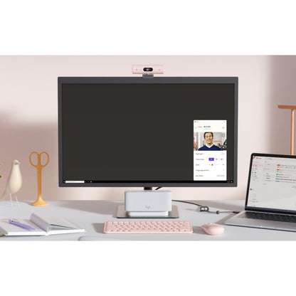 LOGITECH BRIO WEB CAM 500 HD 1080P ROSE LIGHT CORRECTION