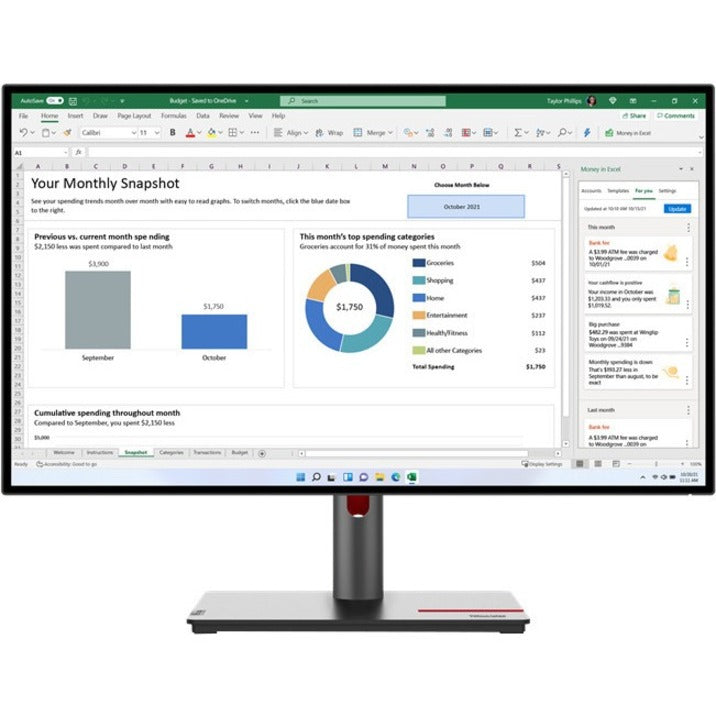 27IN QHD 2560X1440 THINKVISION P27H-30 4-SIDE NEAR-EDGELESS DISP
