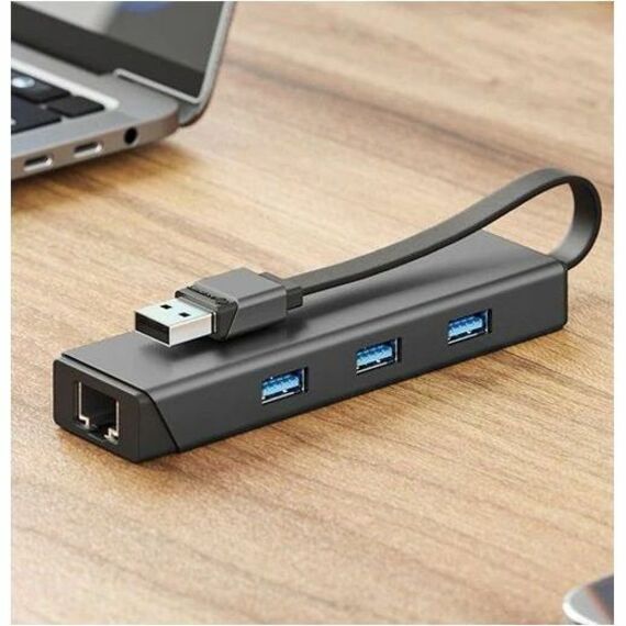 USB-A TO 3X USB-A RJ45 ADAPTER